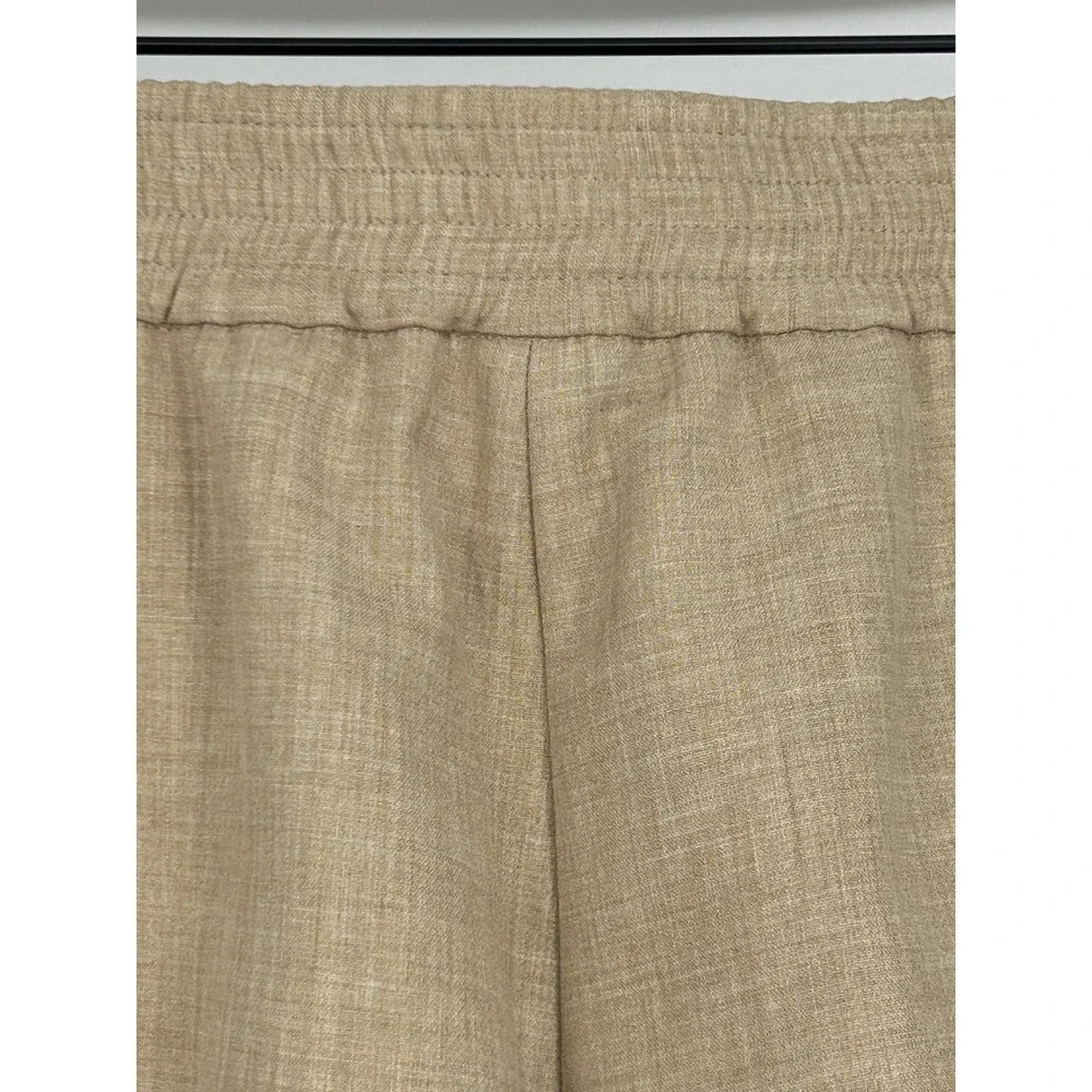 Wilfred Alanya Pant Stretch Suiting High-rise Wide-leg Pant-Heather Oat Beige-12 - Picture 11 of 12